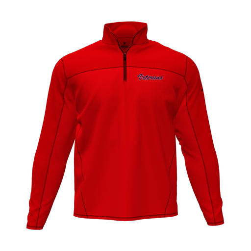 [CUS-DFW-QTRZ-PER-LSL-RED-AS-LOGO3] Quarter Zip Pullover (Adult S, Red, Logo 3)