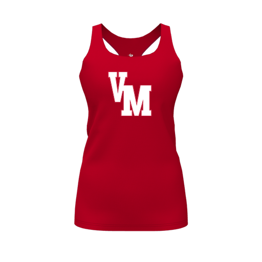 [CUS-DFW-RCBK-PER-RED-FYS-LOGO2] Racerback Tank Top (Female Youth S, Red, Logo 2)