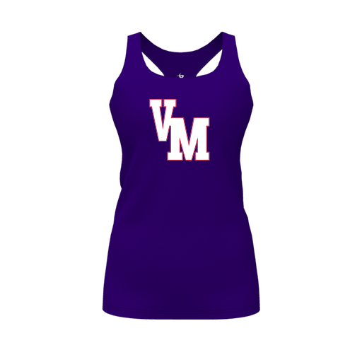 [FT0TRBPP-FYS-LOGO2] Decker Racerback Tank Top (Female Youth S, Purple, Logo 2)