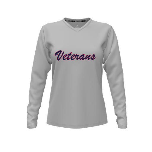 [CUS-DFW-TEES-CMF-VNK-LSL-GRY-FYXS-LOGO3] Comfort T-Shirt (Female Youth XS, Gray, V Neck, Logo 3, Long Sleeve)
