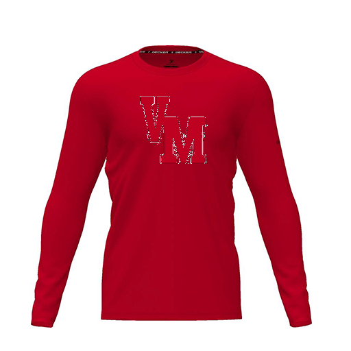 [CUS-DRIF-TEES-PER-CNK-LSL-RED-YXS-LOGO2] Dri Fit Performance T-Shirt (Youth XS, Red, Logo 2, Long Sleeve)