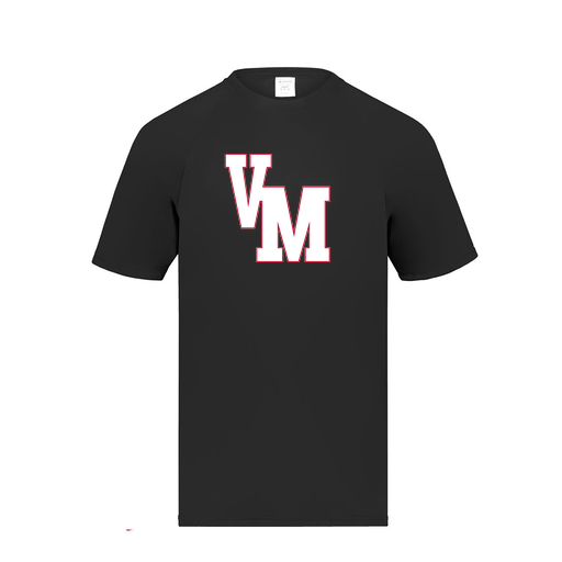 [2791.080.S-LOGO2] Youth Smooth Sport T-Shirt (Youth S, Black, Logo 2)