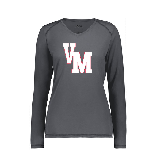 [6847.98D.XS-LOGO2] Women's SoftTouch Long Sleeve (Female Adult XS, Gray, Logo 2)