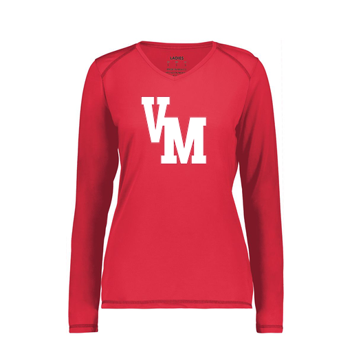 [6847.083.XS-LOGO2] Women's SoftTouch Long Sleeve (Female Adult XS, Red, Logo 2)