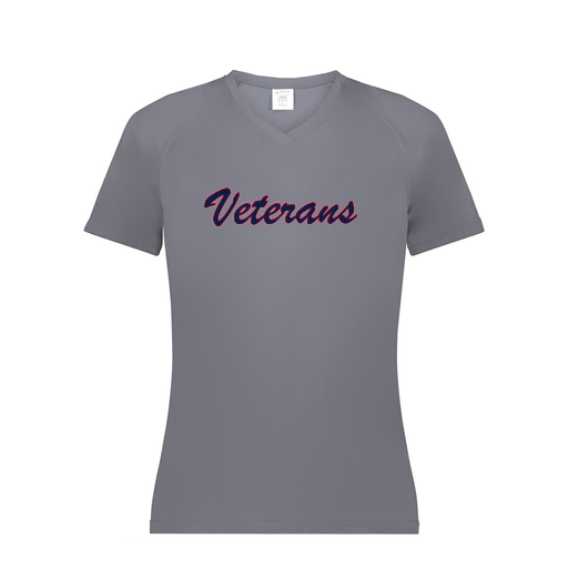 [2792.059.XS-LOGO3] Ladies Smooth Sport V-Neck T-Shirt (Female Adult XS, Gray, Logo 3)