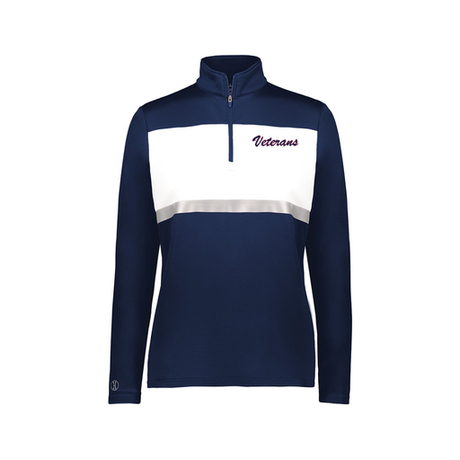 [222791.301.XS-LOGO3] Ladies Bold 1/4 Zip Pullover (Female Adult XS, Navy, Logo 3)