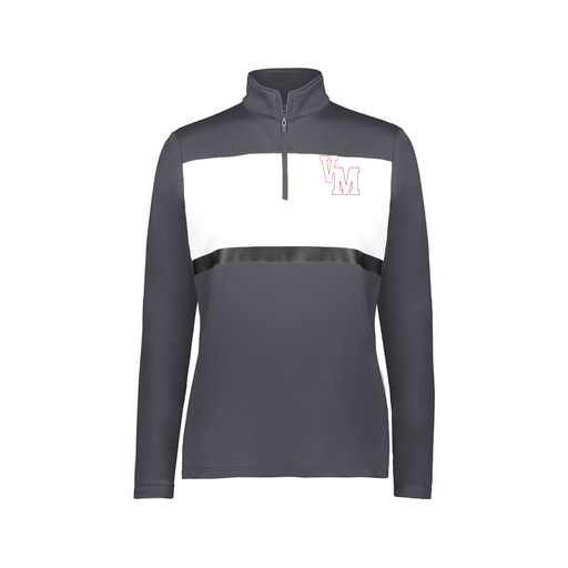 [222791.F52.XS-LOGO2] Ladies Bold 1/4 Zip Pullover (Female Adult XS, Gray, Logo 2)