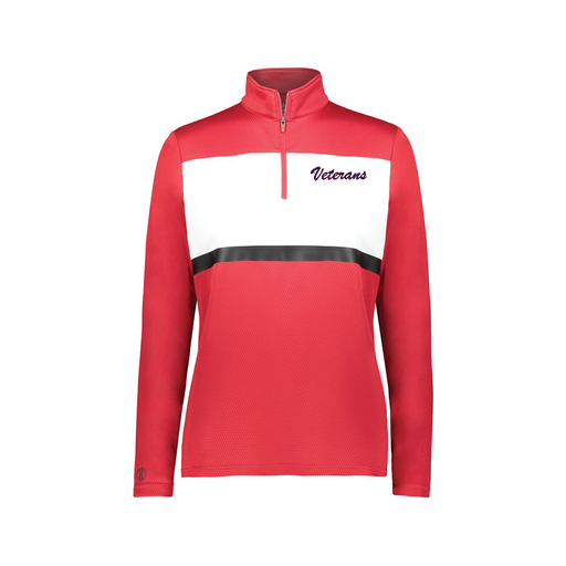 [222791.408.XS-LOGO3] Ladies Bold 1/4 Zip Pullover (Female Adult XS, Red, Logo 3)