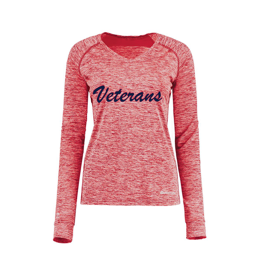 [222770.T20.XS-LOGO3] Ladies Electric Long Sleeve Shirt (Female Adult XS, Red, Logo 3)