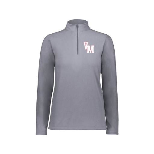 [6864.059.XS-LOGO2] Ladies MicroFleece 1/4 Zip Pullover (Female Adult XS, Gray, Logo 2)