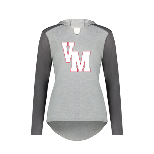 [6902.30V.XS-LOGO2] Ladies Vintage Hoodie (Female Adult XS, Gray, Logo 2)