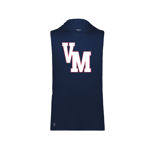 [222590.065.XS-LOGO2] Men's CoolDry Sleeveless Hoodie (Adult XS, Navy, Logo 2)