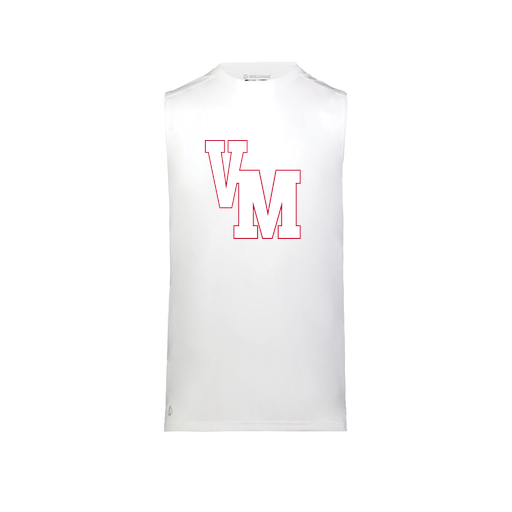 [222593.005.S-LOGO2] Men's CoolDry TankTop (Adult S, White, Logo 2)