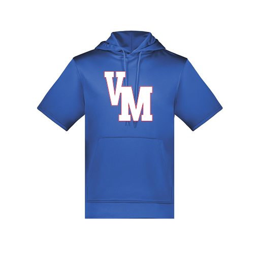 [6871.060.S-LOGO2] Men's Dri Fit Short Sleeve Hoodie (Adult S, Royal, Logo 2)