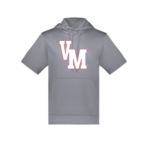 [6871.059.S-LOGO2] Men's Dri Fit Short Sleeve Hoodie (Adult S, Gray, Logo 2)