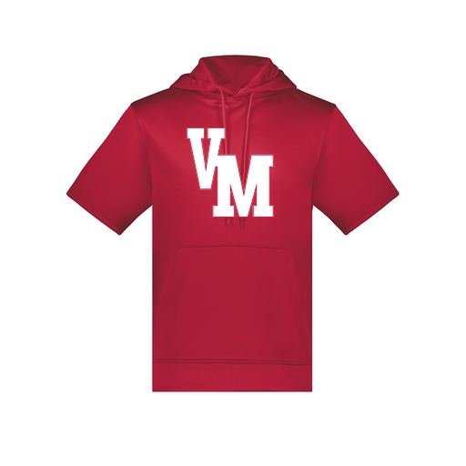 [6871.083.S-LOGO2] Men's Dri Fit Short Sleeve Hoodie (Adult S, Red, Logo 2)