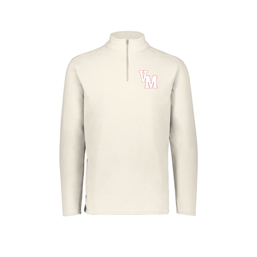 [6863.53T.XS-LOGO2] Men's MicroFleece 1/4 Zip Pullover (Adult XS, White, Logo 2)