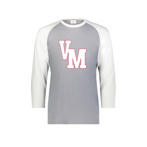 [6879.74S.S-LOGO2] Men's Vintage 3/4 Sleeve T-Shirt (Adult S, White, Logo 2)