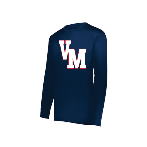 [222822.065.XS-LOGO2] Men's LS Smooth Sport Shirt (Adult XS, Navy, Logo 2)