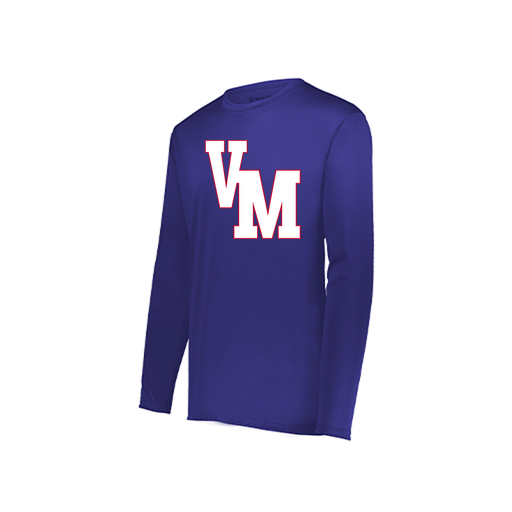 [222822.747.XS-LOGO2] Men's LS Smooth Sport Shirt (Adult XS, Purple, Logo 2)