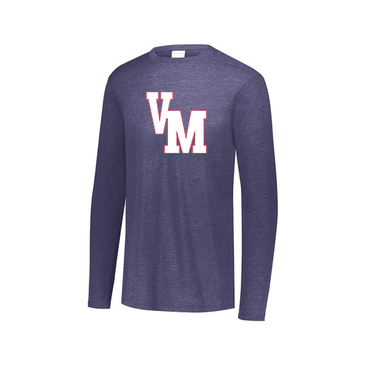 [FTLCUBNV-AXS-LOGO2] Decker Men's Tri-Blend T-Shirt - Long Sleeve (Adult XS, Navy, Logo 2)