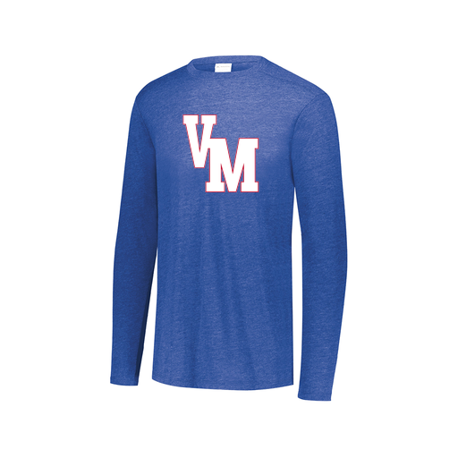 [FTLCUBRY-AXS-LOGO2] Decker Men's Tri-Blend T-Shirt - Long Sleeve (Adult XS, Royal, Logo 2)