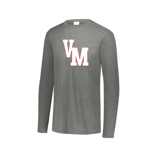 [FTLCUBGY-AXS-LOGO2] Decker Men's Tri-Blend T-Shirt - Long Sleeve (Adult XS, Gray, Logo 2)