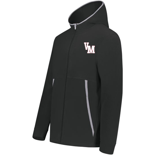 [6858.080.XS-LOGO2] Men's Chill Full Zip Fleece (Adult XS, Black, Logo 2)