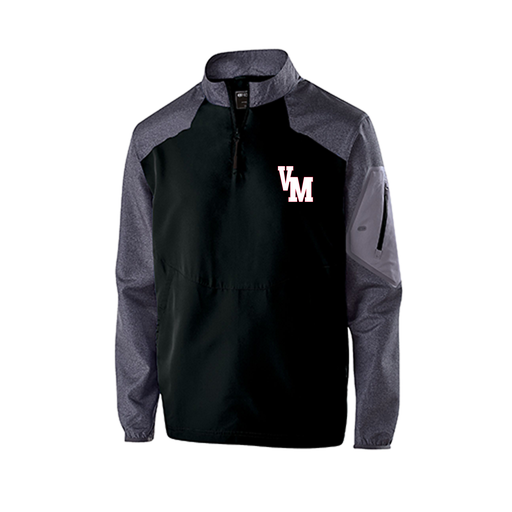 [229155.H05.XS-LOGO2] Men's Raider LS Pullover (Adult XS, Black, Logo 2)