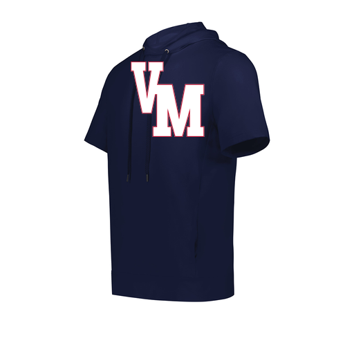 [222505.065.S-LOGO2] Men's Venturs Soft Knit Short Sleeve Hoodie (Adult S, Navy, Logo 2)