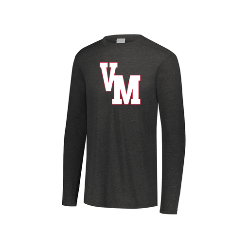 [FTLCUBBK-YS-LOGO2] Decker Youth Tri-Blend T-Shirt - Long Sleeve (Youth S, Black, Logo 2)