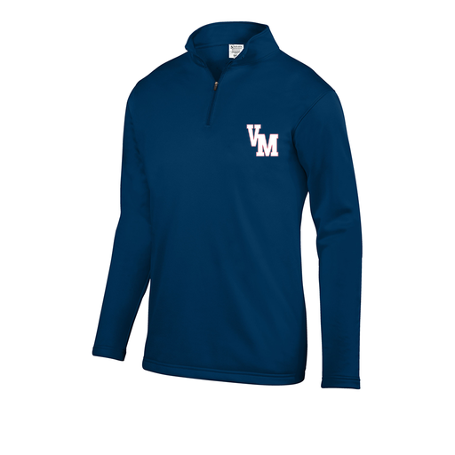 [FOLQFFNV-YS-LOGO2] Decker Youth FlexFleece 1/4 Zip (Youth S, Navy, Logo 2)