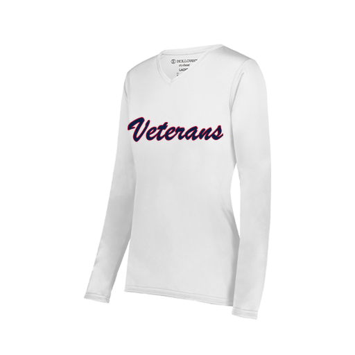 [222824.005.S-LOGO3] Ladies LS Smooth Sport Shirt (Female Adult S, White, Logo 3)