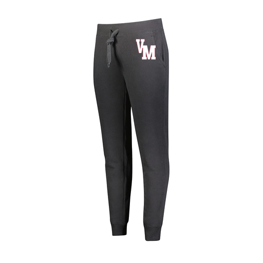 [229748.080.XS-LOGO2] Ladies 60/40 Fleece Jogger (Female Adult XS, Black, Logo 2)