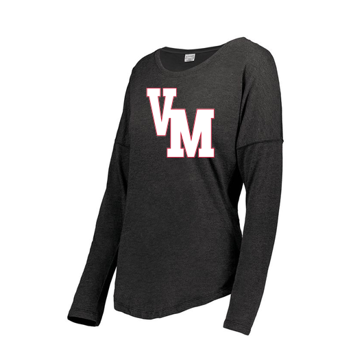 [FTLCUBBK-FAXS-LOGO2] Decker Women's Tri-Blend T-Shirt - Long Sleeve (Female Adult XS, Black, Logo 2)