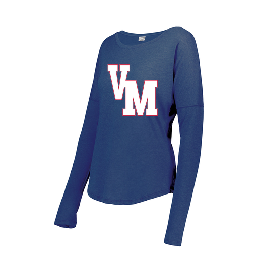 [FTLCUBRY-FAXS-LOGO2] Decker Women's Tri-Blend T-Shirt - Long Sleeve (Female Adult XS, Royal, Logo 2)