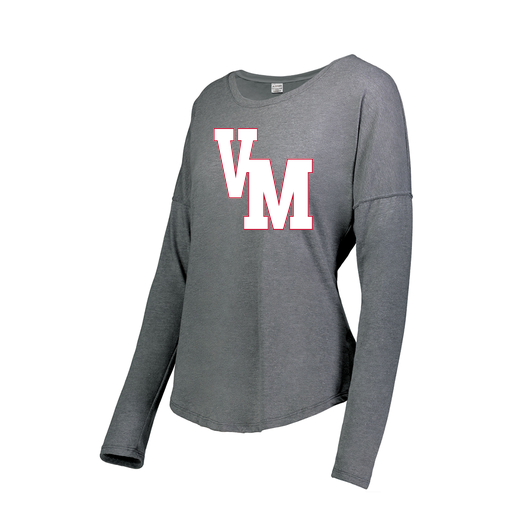 [FTLCUBGY-FAXS-LOGO2] Decker Women's Tri-Blend T-Shirt - Long Sleeve (Female Adult XS, Gray, Logo 2)