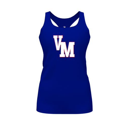 [CUS-DFW-RCBK-PER-RYL-FYS-LOGO2] Racerback Tank Top (Female Youth S, Royal, Logo 2)