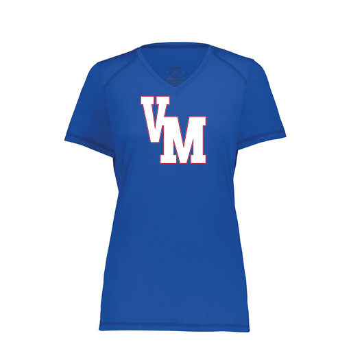 [6844.060.XS-LOGO2] Women's SoftTouch Short Sleeve (Female Adult XS, Royal, Logo 2)