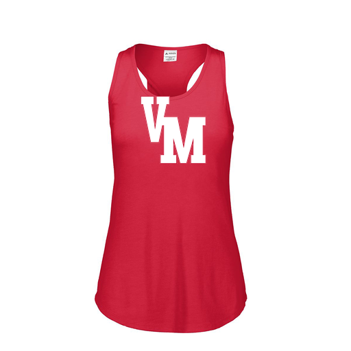 [FT0TUBRD-FAS-LOGO2] Ladies Tri Blend Tank Top (Female Adult S, Red, Logo 2)