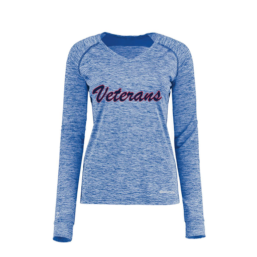 [222770.U55.XS-LOGO3] Ladies Electric Long Sleeve Shirt (Female Adult XS, Royal, Logo 3)