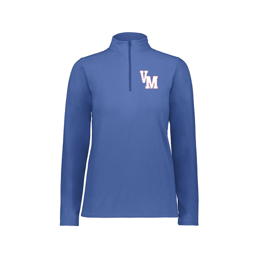 [6864.060.XS-LOGO2] Ladies MicroFleece 1/4 Zip Pullover (Female Adult XS, Royal, Logo 2)