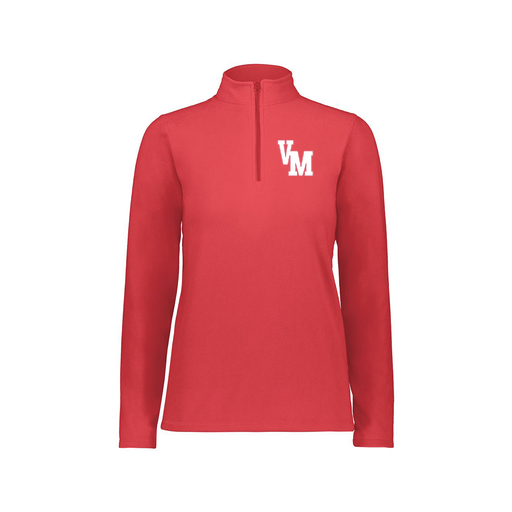 [6864.083.XS-LOGO2] Ladies MicroFleece 1/4 Zip Pullover (Female Adult XS, Red, Logo 2)