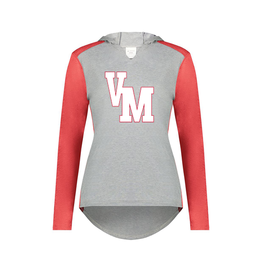 [6902.27V.XS-LOGO2] Ladies Vintage Hoodie (Female Adult XS, Red, Logo 2)