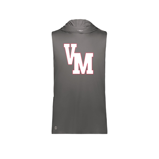 [222590.98D.XS-LOGO2] Men's CoolDry Sleeveless Hoodie (Adult XS, Gray, Logo 2)