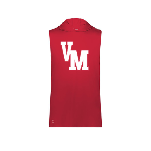 [222590.083.XS-LOGO2] Men's CoolDry Sleeveless Hoodie (Adult XS, Red, Logo 2)