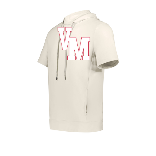 [222505.907.S-LOGO2] Men's Venturs Soft Knit Short Sleeve Hoodie (Adult S, White, Logo 2)