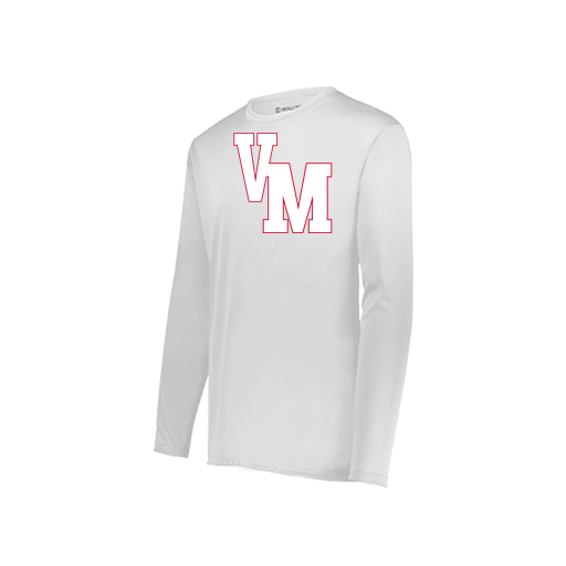 [222823.005.S-LOGO2] Youth LS Smooth Sport Shirt (Youth S, White, Logo 2)