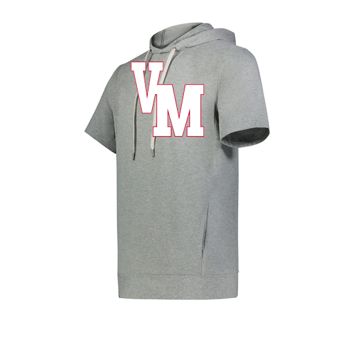 [222605-SIL-YS-LOGO2] YOUTH VENTURA SOFT KNIT SHORT SLEEVE HOODIE (Youth S, Silver, Logo 2)