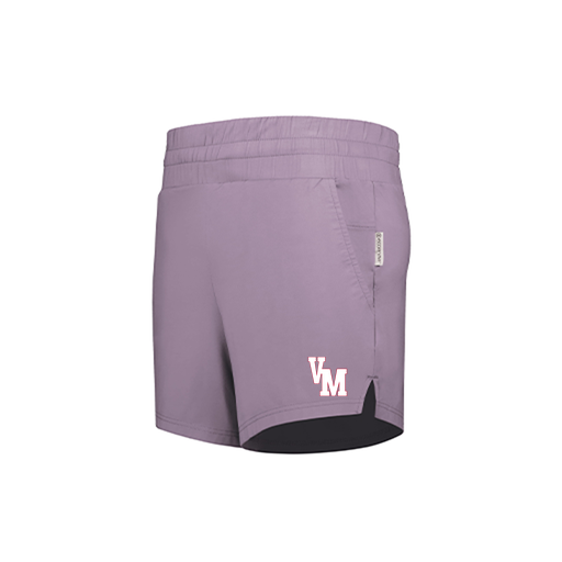 [223704.J63.XS-LOGO2] LADIES VENTURA SOFT KNIT SHORTS (Female Adult XS, Purple, Logo 2)